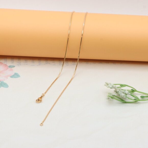 "Elegant Rose Gold Snake Chain Necklace, XPNL0326 - Picture 10 of 12